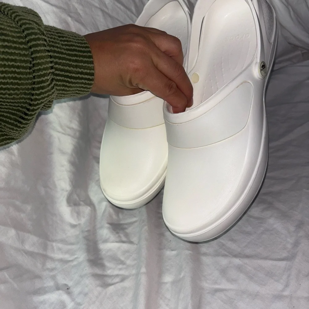 Crocs White Slip-On Clogs - Picture 3 of 5
